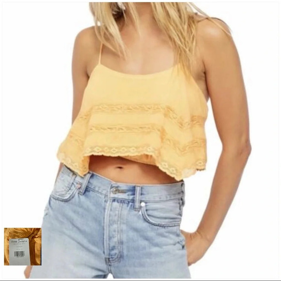 Free People NWT Orange Home Again Camisole - Picture 1 of 16